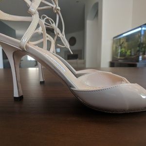 Manolo Blahnik leather nude sandals